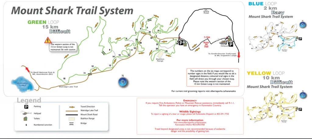 Mt Shark XC Skiing Map