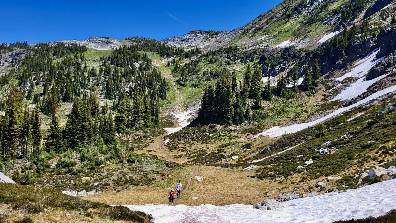 Twin Lakes 徒步道上的残雪