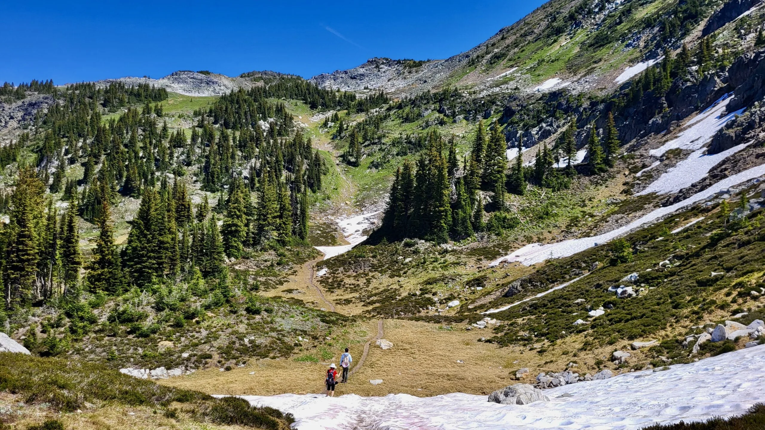 Twin Lakes 徒步道上的残雪