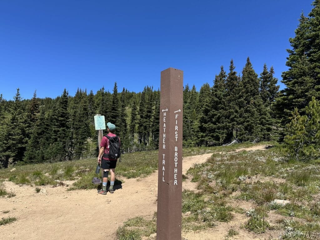 Three Brothers Mountain 徒步道上第二个岔路口