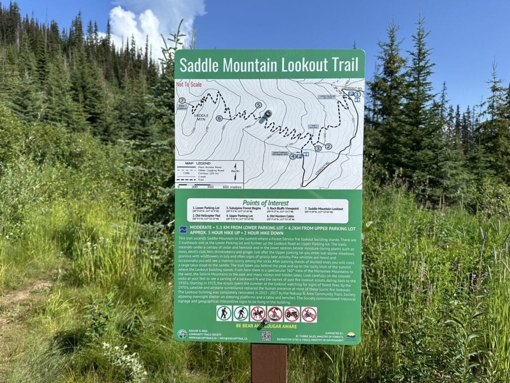 Saddle Mountain Lookout Upper Trailhead