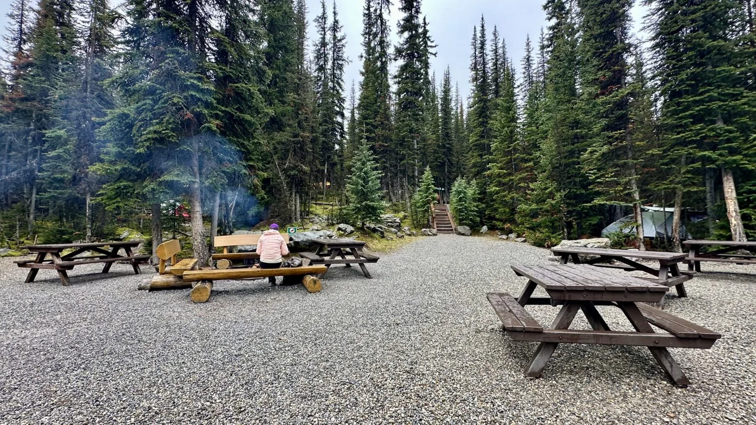 Day use area of Lake O'Hara Camping