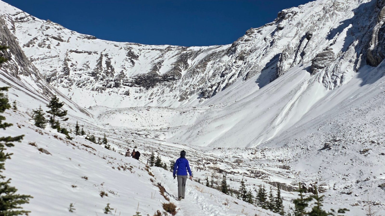 Lisa is heading on Ptarmigan Cirque trail